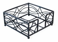 5" Square Black Wave Metal Beverage Napkin Holder