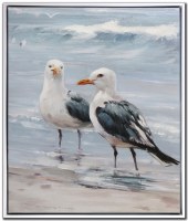 24" x 20" Shoreline Friends 2 Framed Coastal Canvas