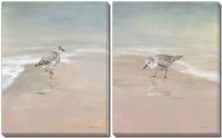 Set of Two 20" x 16" Shiorebirds in the Sand Coastal Canvas