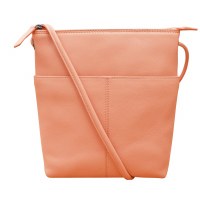 9" x 8" Peach Midi Sac Crossbody Purse