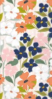 9" x 5" Coral and Dark Blue Meadow Flowers Guest Towels