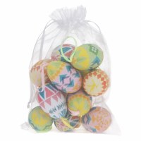 Bag of 12 Multicolored Geometric Patterned Faux Eggs