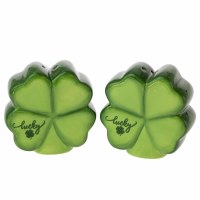 2" Lucky Shamrock Salt and Pepper Shakers