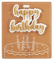 Gold "Happy Birthday" Cake Topper by Mud Pie