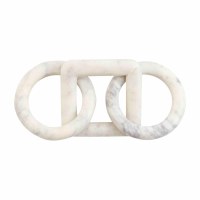 15" Three White Marble Links by Mud Pie