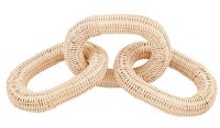 17" Three Natural Rattan Links by Mud Pie