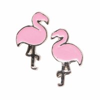 Pink Enamel Flamingo Earrings