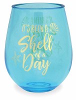 15 Oz "It's Been a Shell of a Day" Acrylic Stemless Wine Glass