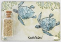 Sanibel Island Blue Sea Turtles and Sand Jar Magnet