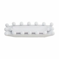 Set of Two 4" x 10" White Ceramic Knob Trays by Mud Pie