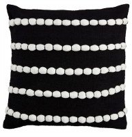 18" Sq Black and White Stripes Decorative Pillow by Mud Pie