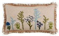 12" x 22" Blue and Green Flowers Decorative Pillow by Mud Pie