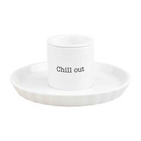 12" Round White Dip Chiller Set by Mud Pie