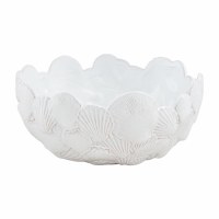 10" Round White Ceramic Shells Bowl by Mud Pie