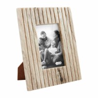 4" x 6" Tan Grooved Marble Picture Frame by Mud Pie