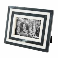 4" x 6" Black and White Marble Picture Frame by Mud Pie