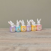 11" Polyresin Bunnies "Easter" Sign