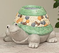 7" Green Ceramic Turtle Pot
