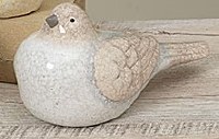 8" Ceramic Bird With Beige Wings