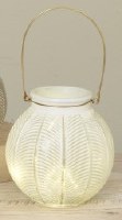 5" LED White Glass Lantern