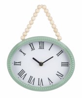 8" Oval Light Green Rim Wall Clock