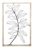 24" x 16" Curvy Leaf Palm Frond Metal and Wood Wall Art Plaque