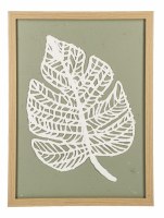 16" x 12" Paper Tropical Leaf Framed Pint Under Glass