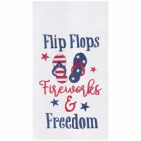 27" x 18" "Flip Flops, Fireworks, & Freedom" Flour Sack Kitchen Towel
