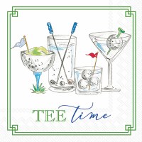 5" Square Roseanne Beck "Tee Time" Golf Cocktails Beverage Napkins