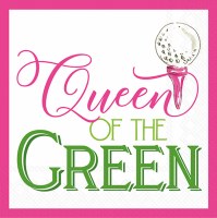 5" Square Roseanne Beck "Queen of the Green" Golf Beverage Napkins