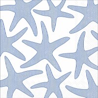 5" Square Seersucker Starfish Beverage Napkins