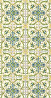 9" x 5" Blue, Green, and Yellow Lenger Tile Guest Towels