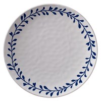 9" Round Blue and White Seaweed Melamine Salad Plate