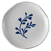 6" Round Blue and White Seaweed Melamine Appetizer Plate