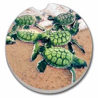 3" Round Baby Sea Turtles Car Coaster