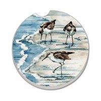 3" Round Sunset Palms Car Coaster