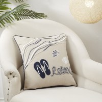 18" Sq "Relax" Flip Flop Decorative Pillow