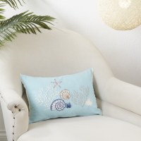 12" x 18" Sea Shells on Light Blue Decorative Pillow