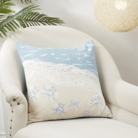 20" Sq Crabs on the Beach Decorative Pillow