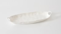 8" x 20" Long Ivory Oval Melamine Tray by Pampa Bay