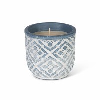 8 Oz Fresh Linen Fragrance Blue Terracotta Jar Candle