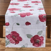 15" x 72" Red Poppy Table Runner