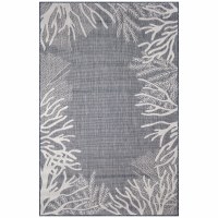 3.3' x 4.11' Navy Reef Border Rug