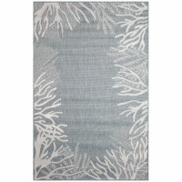 3.3' x 4.11' Aqua Reef Border Rug