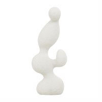 18" White Polyresin Abstract Blob Sculpture