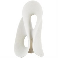 16" White Double Loop Polyresin Sculpture