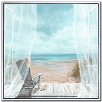 24" Sq Summmer Breeze Coastal Framed Canvas