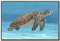 30" x 45" Ocean Sea Turtle Coastal Framed Canvas