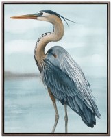30" x 24" Back Bay Heron 2 Coastal Framed Canvas