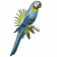 27" Stainless Steel Blue Macaw Tropical Metal Wall Art Plaque